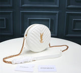 YSL CAMERA BAG VINYLE TONDA IN PELLE WHITE